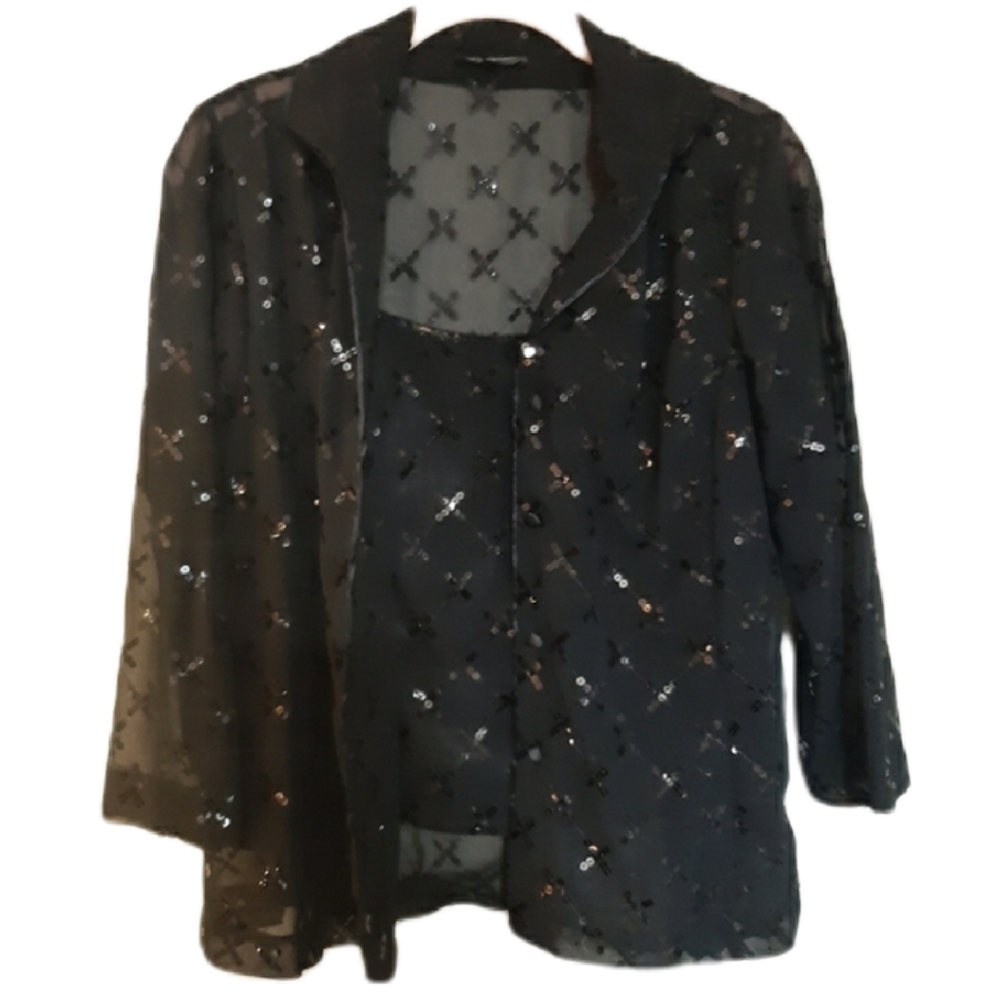 2-PIECE Julianna Collezione Sequin Cami Blouse  M         ☆